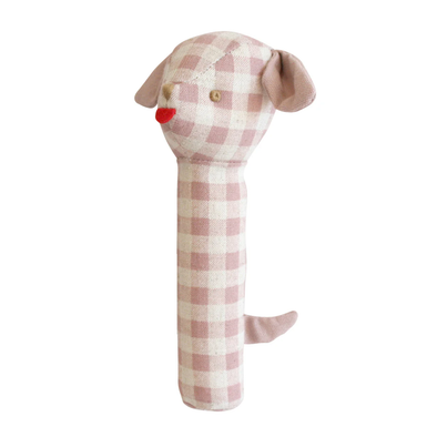 Puppy Squeaker - Rose Check Linen