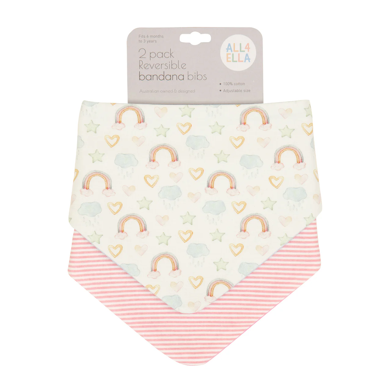 Bandana Bibs 2pk - Rainbow Dreams