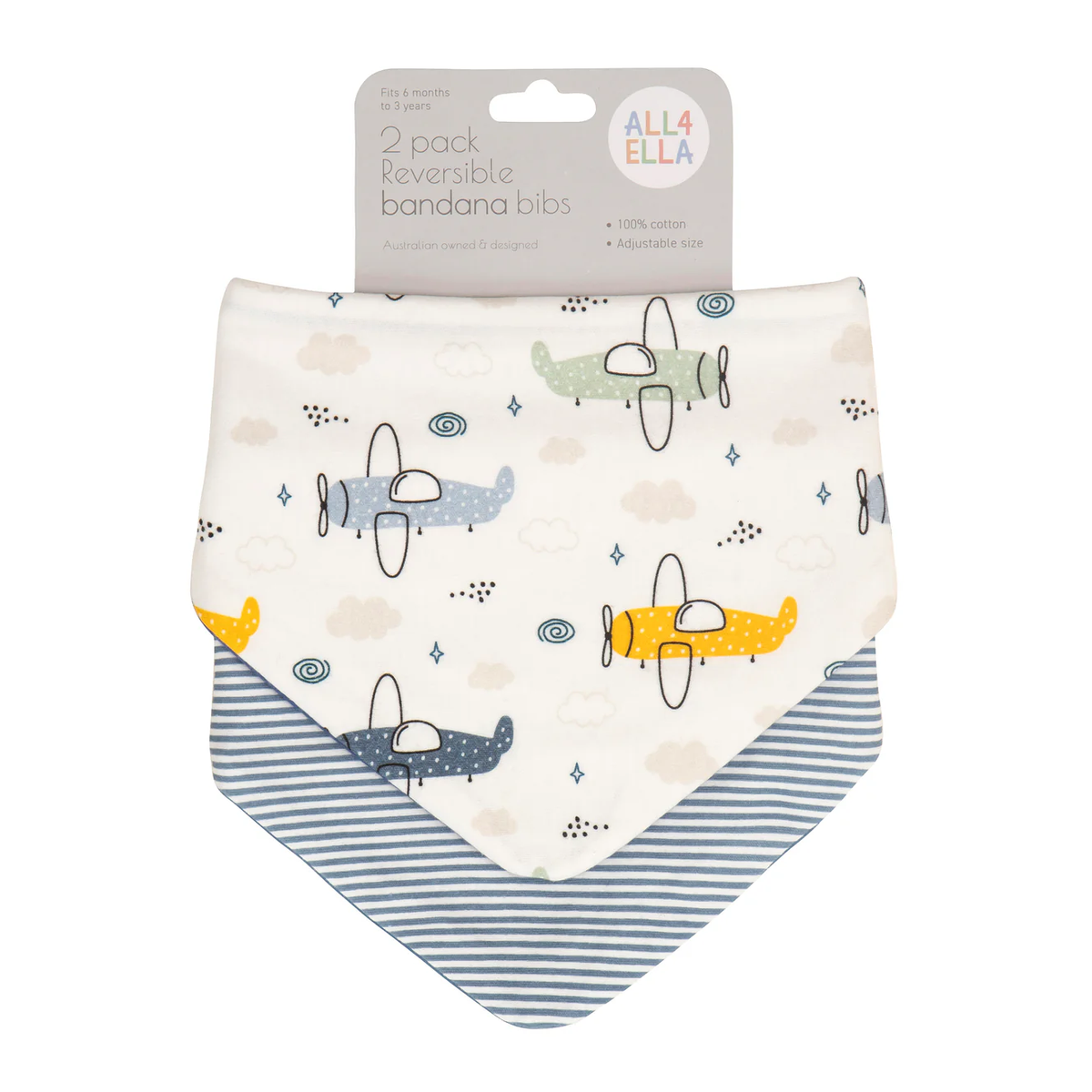 Bandana Bibs 2pk - Planes