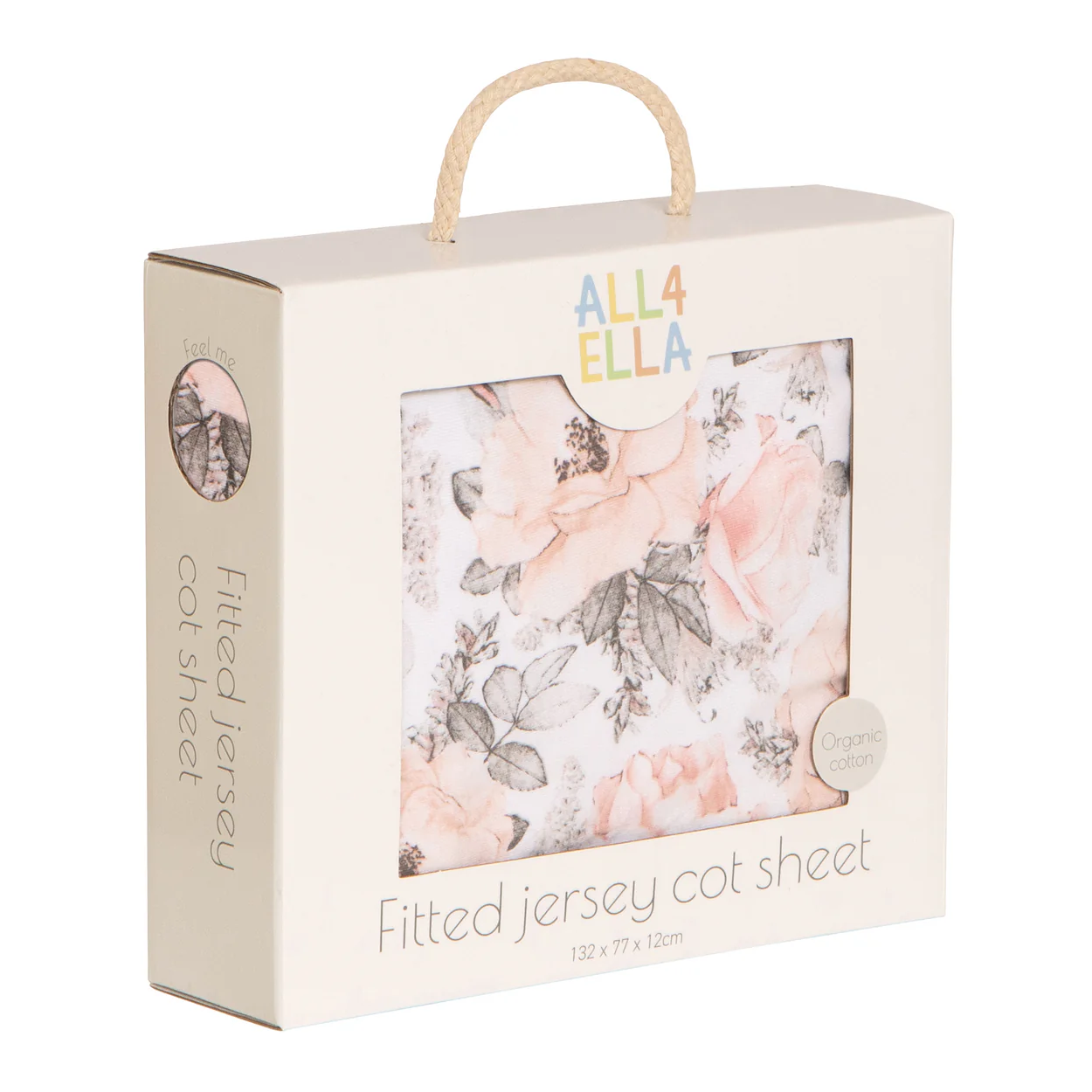 Organic Fitted Jersey Cot Sheet - Soft Florals