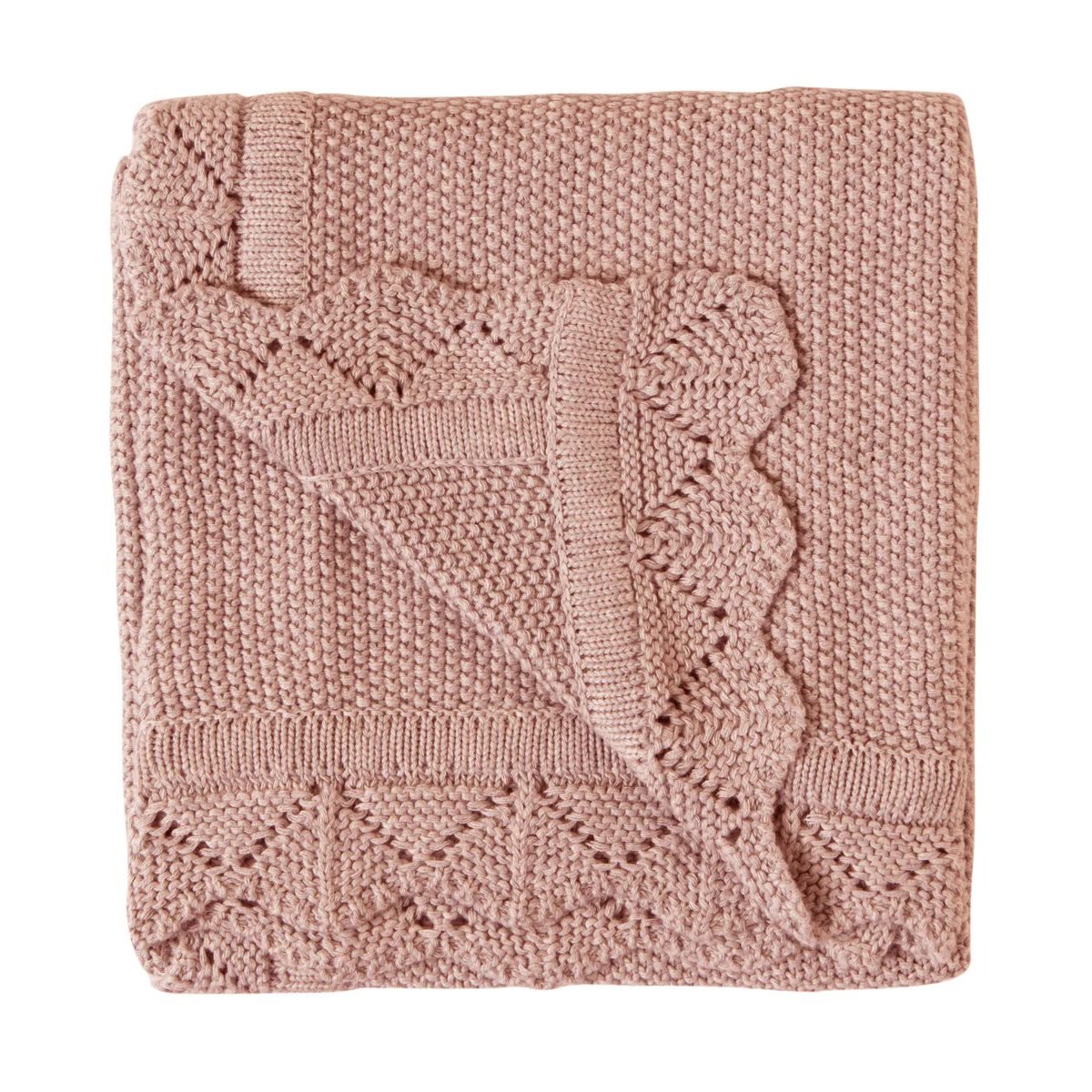 Knitted Blanket - Dusty Pink