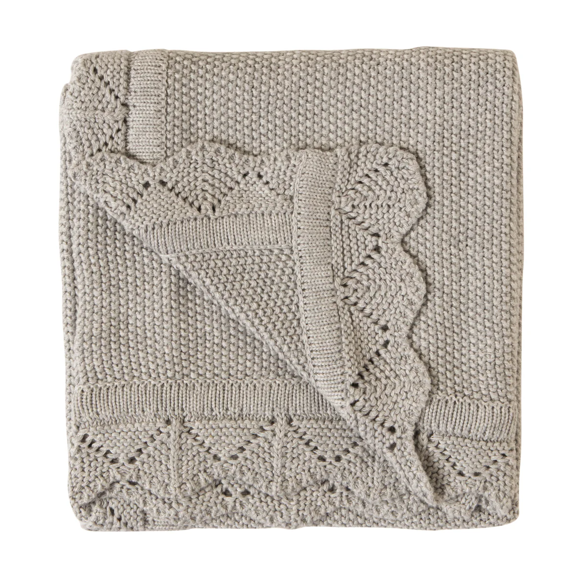 Knitted Blanket - Light Grey
