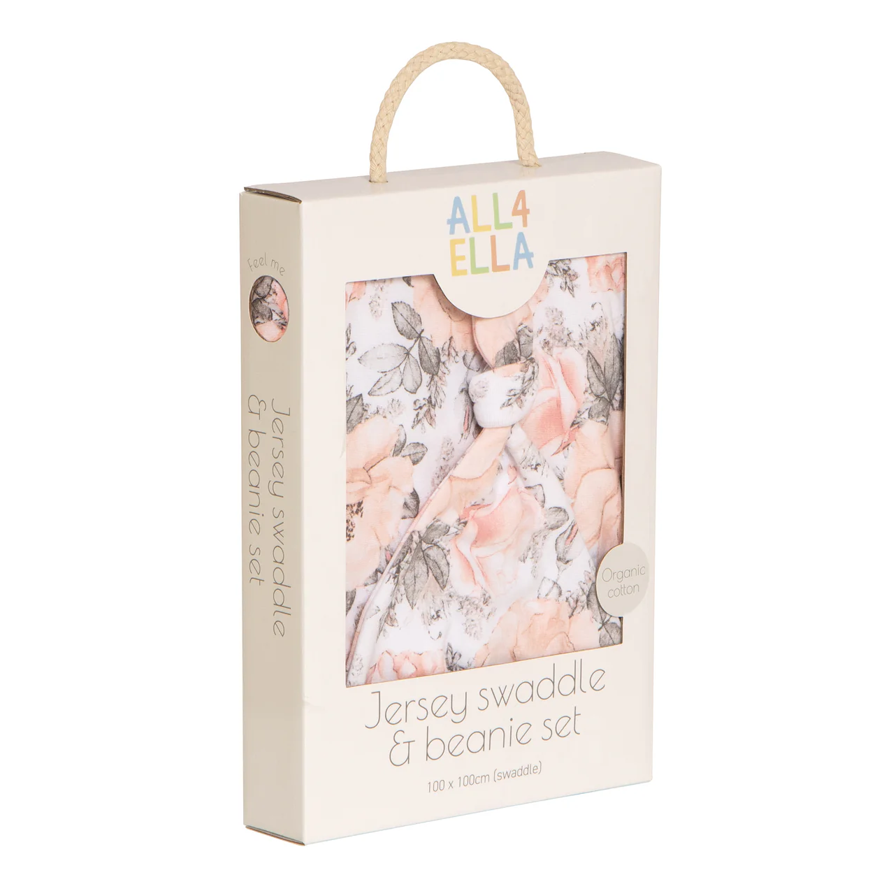 Jersey Swaddle and Beanie Set - Soft Florals