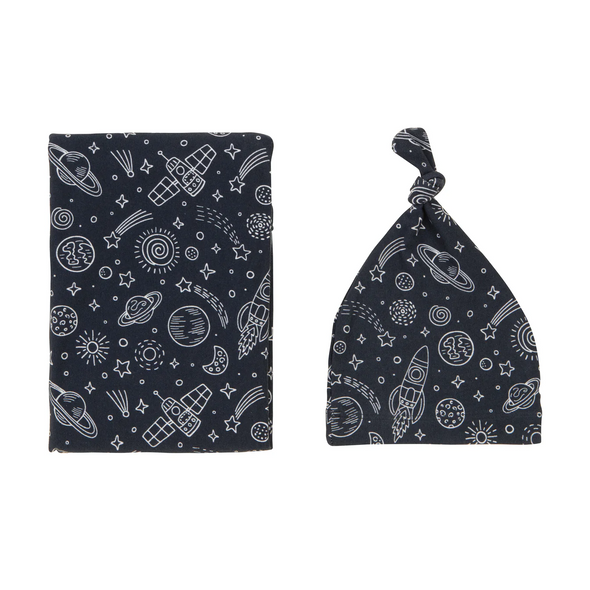 Jersey Swaddle and Beanie Set - Outer Space