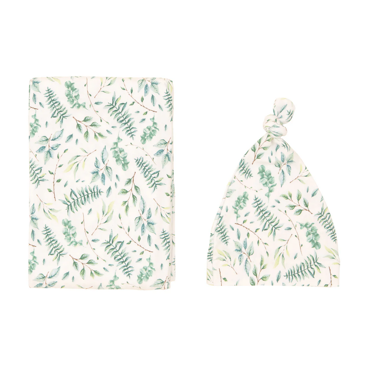 Jersey Swaddle and Beanie Set - Leaves