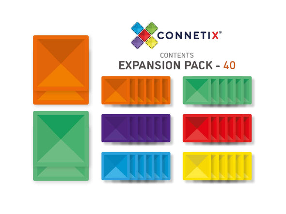 Connetix Expansion Square Pack 40 pc Rainbow