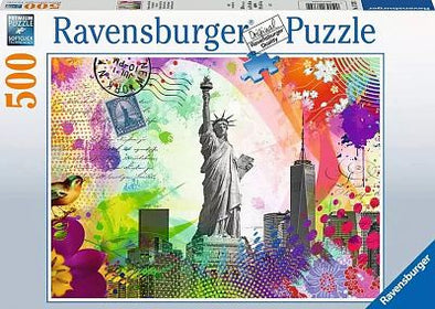 500 pc Puzzle - New York Postcard