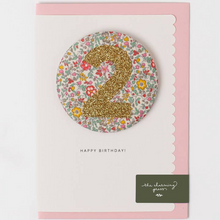 Birthday Badge Age Card - Liberty  Fabric