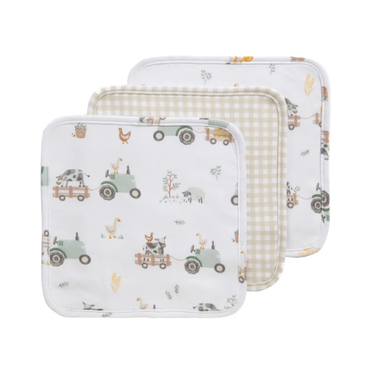 Wash Cloths 3pk - Tractor Ride