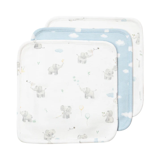 Wash Cloths 3pk - Elephant Playtime