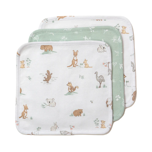 Wash Cloths 3pk - Australiana