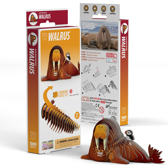 3D Cardboard Model Kit - Walrus