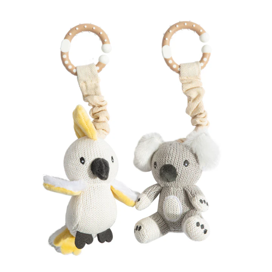 Stroller Toy 2pk - Koala and Cockatoo