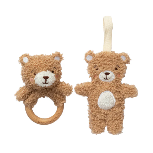 Teething Ring & Dummy Chain Gift Set - Cuddly Bear