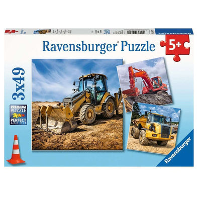 3 x 49 pc Puzzle - Digger at work