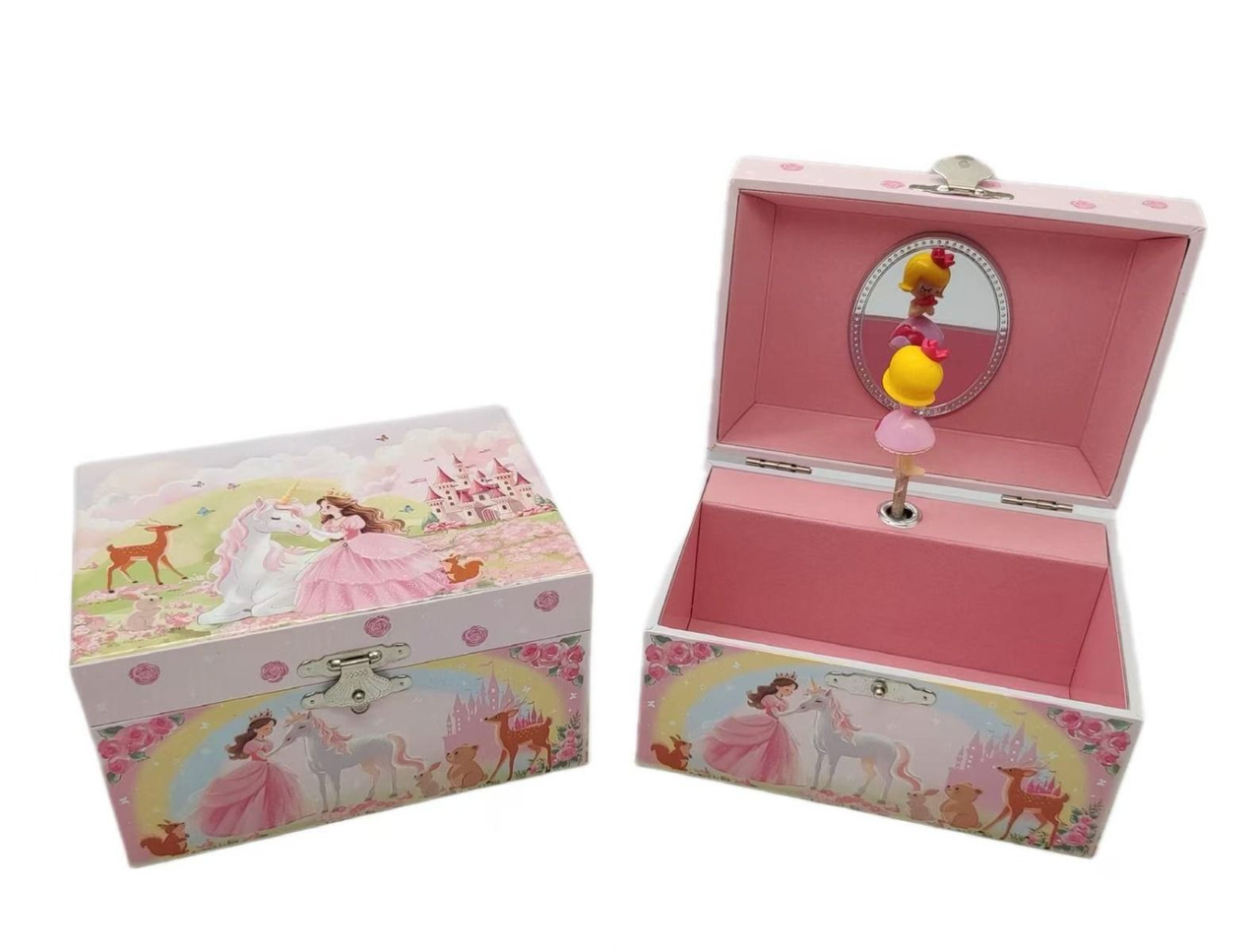 Musical Jewelry Box Princess & Unicorn Med