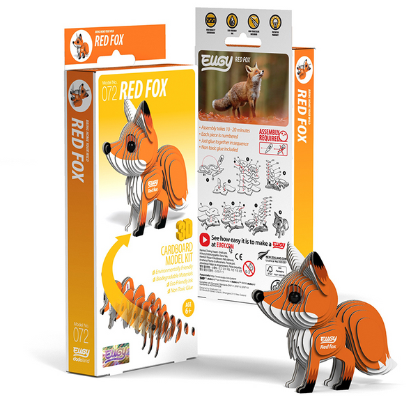 3D Cardboard Model Kit - Red Fox