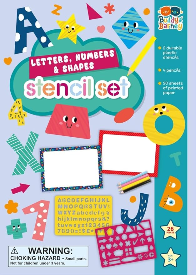 Stencils & Pencils Wallet - Letters & Numbers