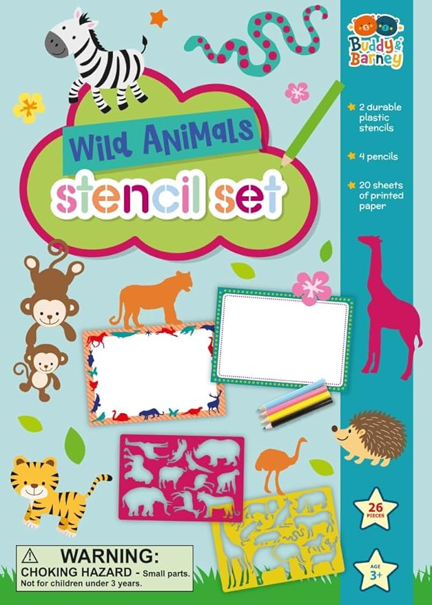 Stencils & Pencils Wallet - Wild Animals