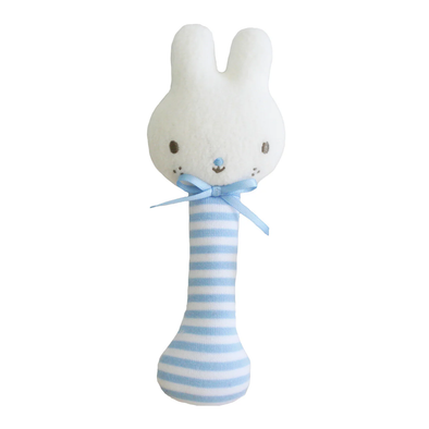 Baby Bunny Stick Rattle - Blue