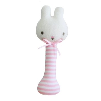 Baby Bunny Stick Rattle - Pink