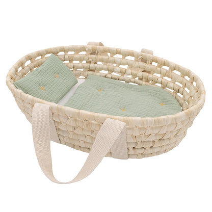 Woven Doll Moses Basket Set