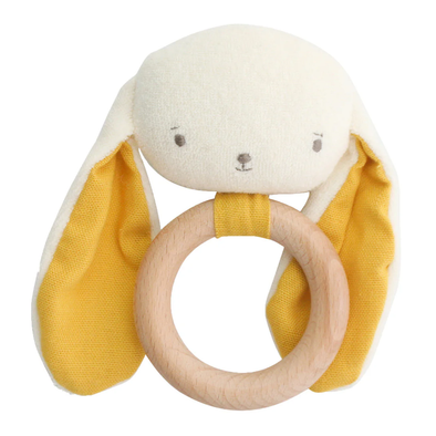 Baby Bunny Rattle Teether - Butterscotch
