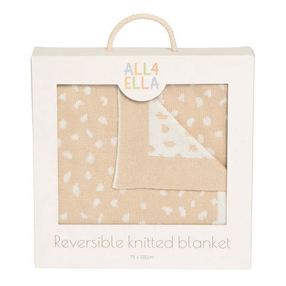 Reversible Blanket - Beige Dots