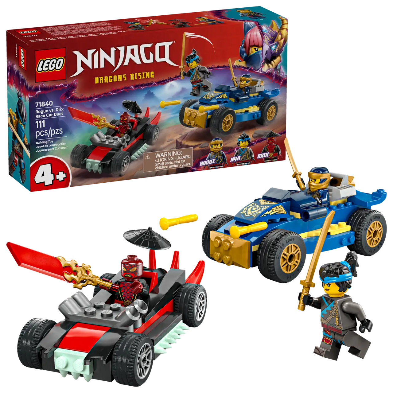 Rogue Vs Drix Race Car Duel Lego 71840