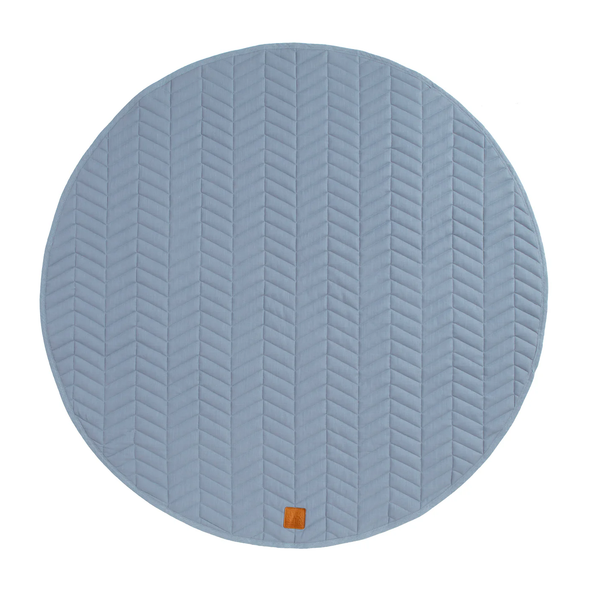 Quilted Linen Playmat - Slate Blue