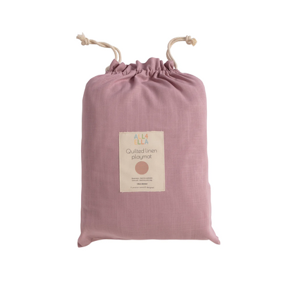 Quilted Linen Playmat - Blush Pink