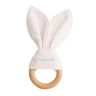 Bailey Bunny Teether - White Pink Spot