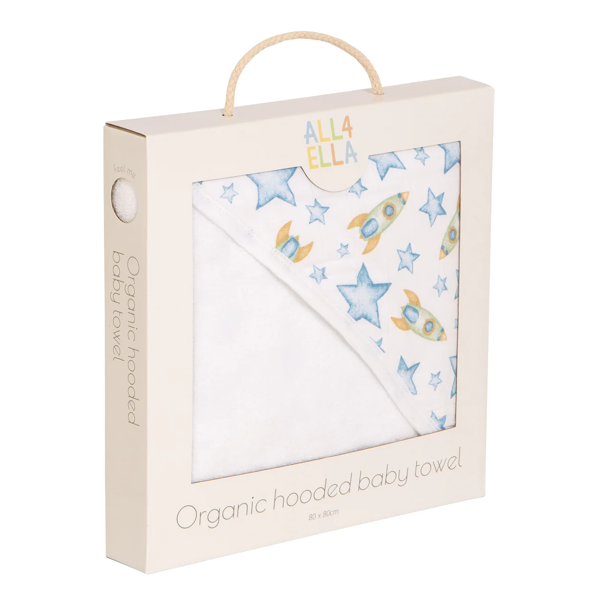 Organic Hooded Baby Towel - Rocket