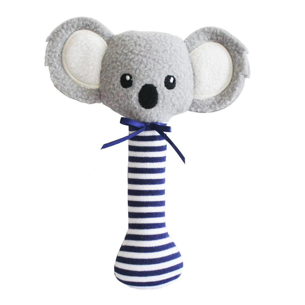 Koala Stick Rattle - Navy Stripe