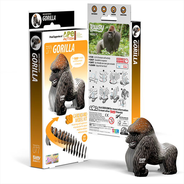 3D Cardboard Model Kit - Gorilla
