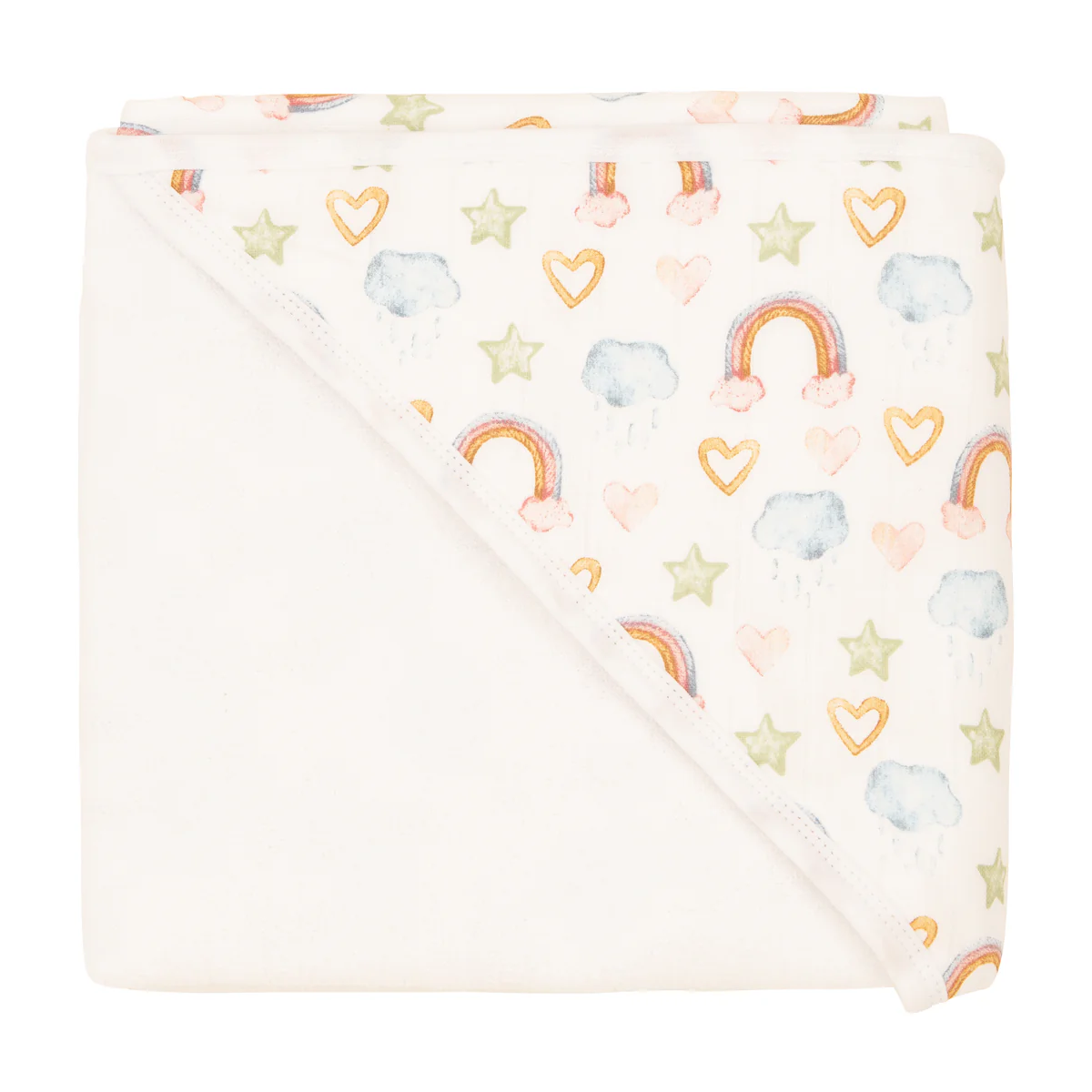 Organic Hooded Baby Towel - Rainbow Dreams