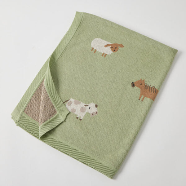 Barnyard Buddies Knitted Blanket