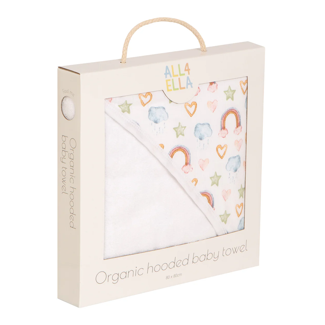 Organic Hooded Baby Towel - Rainbow Dreams