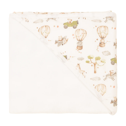 Organic Hooded Baby Towel - Monkey Carnival