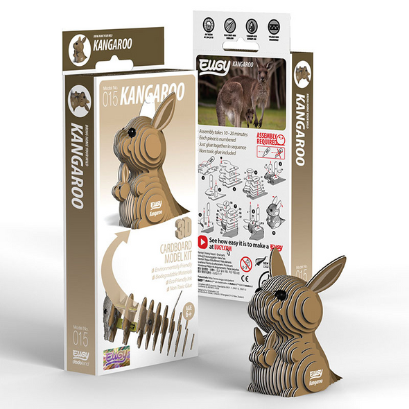 3D Cardboard Model Kit - Kangaroo