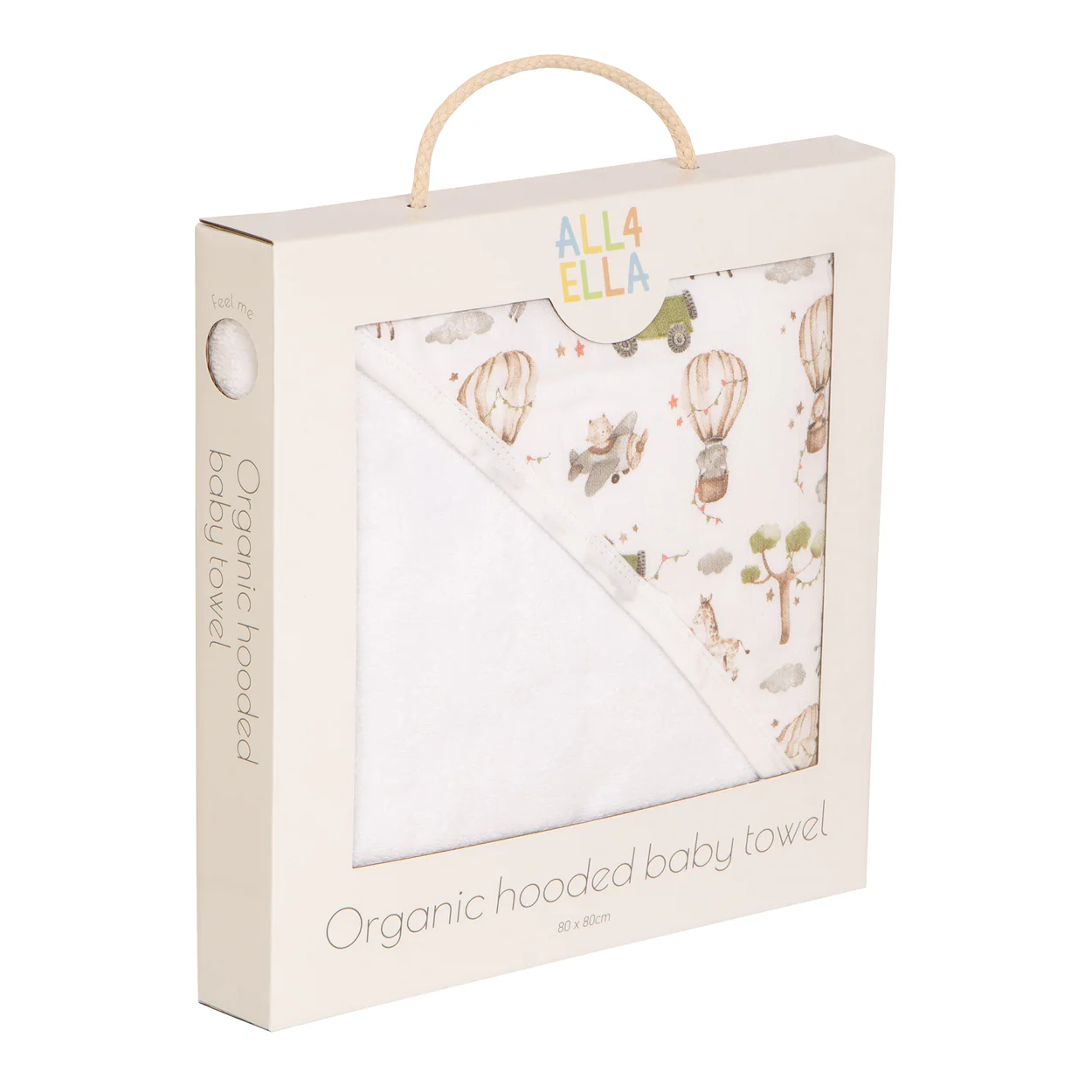 Organic Hooded Baby Towel - Monkey Carnival