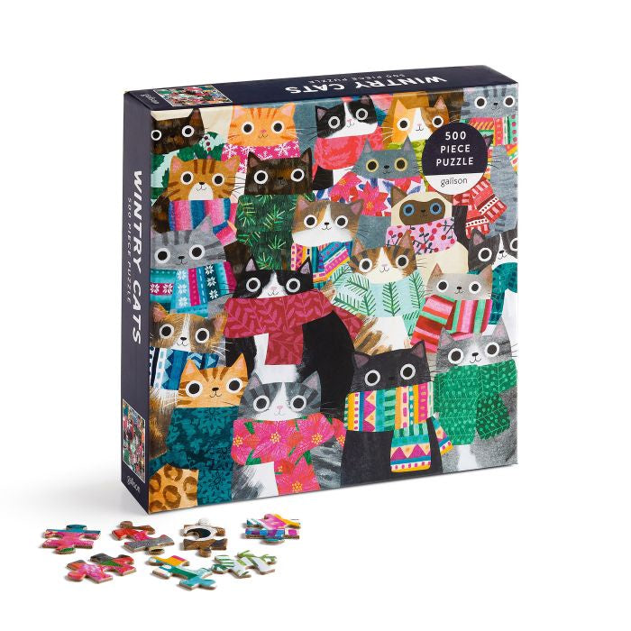 500 pc Puzzle - Wintry Cats