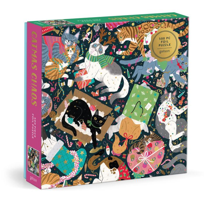 500 pc Foil Puzzle - Catmas Chaos