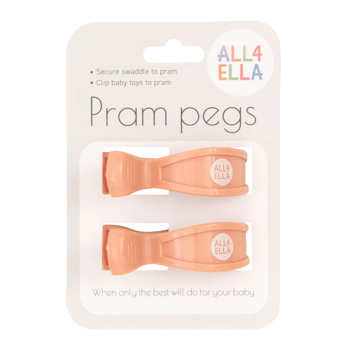 Pram Pegs 2 Pack - Peach