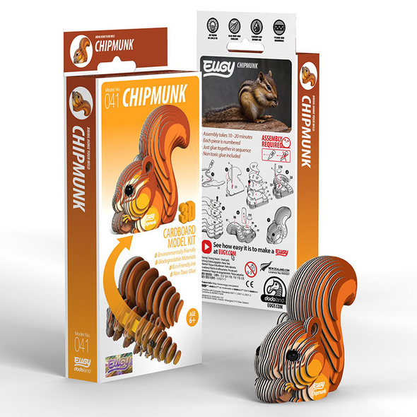3D Cardboard Model Kit - Chipmunk