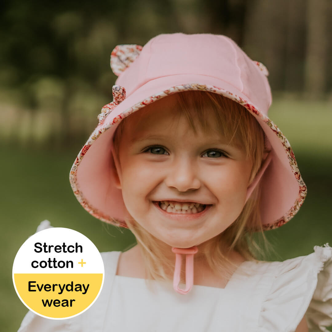 Paisley Trimmed Kitty Toddler Bucket Hat