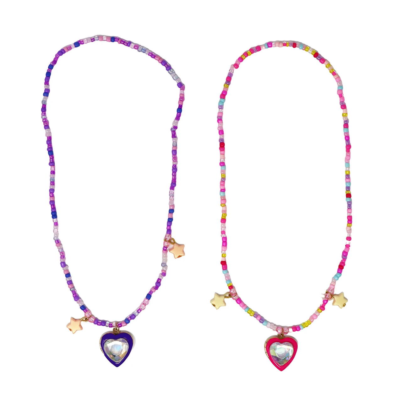 BFF Sparkle Heart Bestie Necklace Set