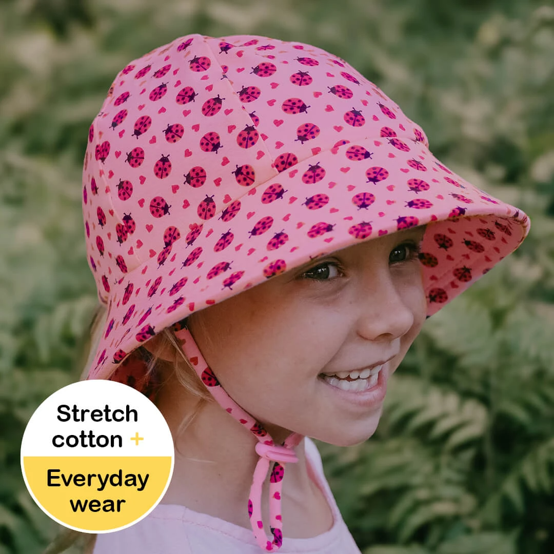 Ponytail Bucket Sun Hat - Ladybug