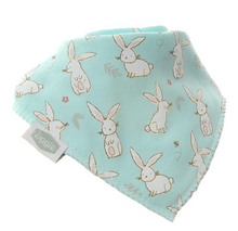Bandana Dribble Bib - Bunnies on Mint