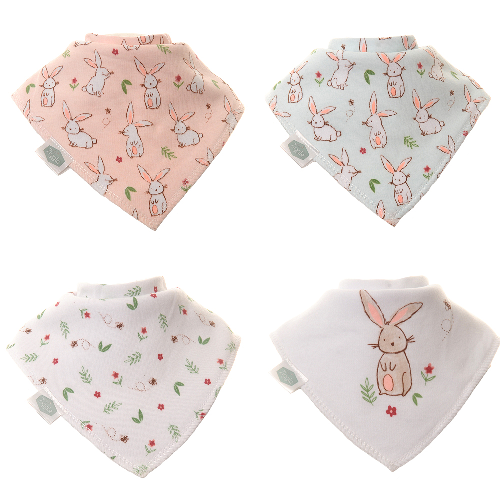 Bandana Dribble Bibs 4 pack - Bunnies